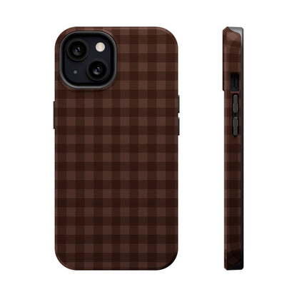 Brown Gingham iPhone Case