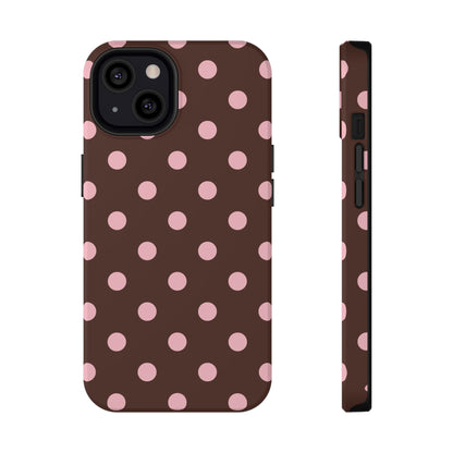 Pink Latte Polka Dots iPhone Case