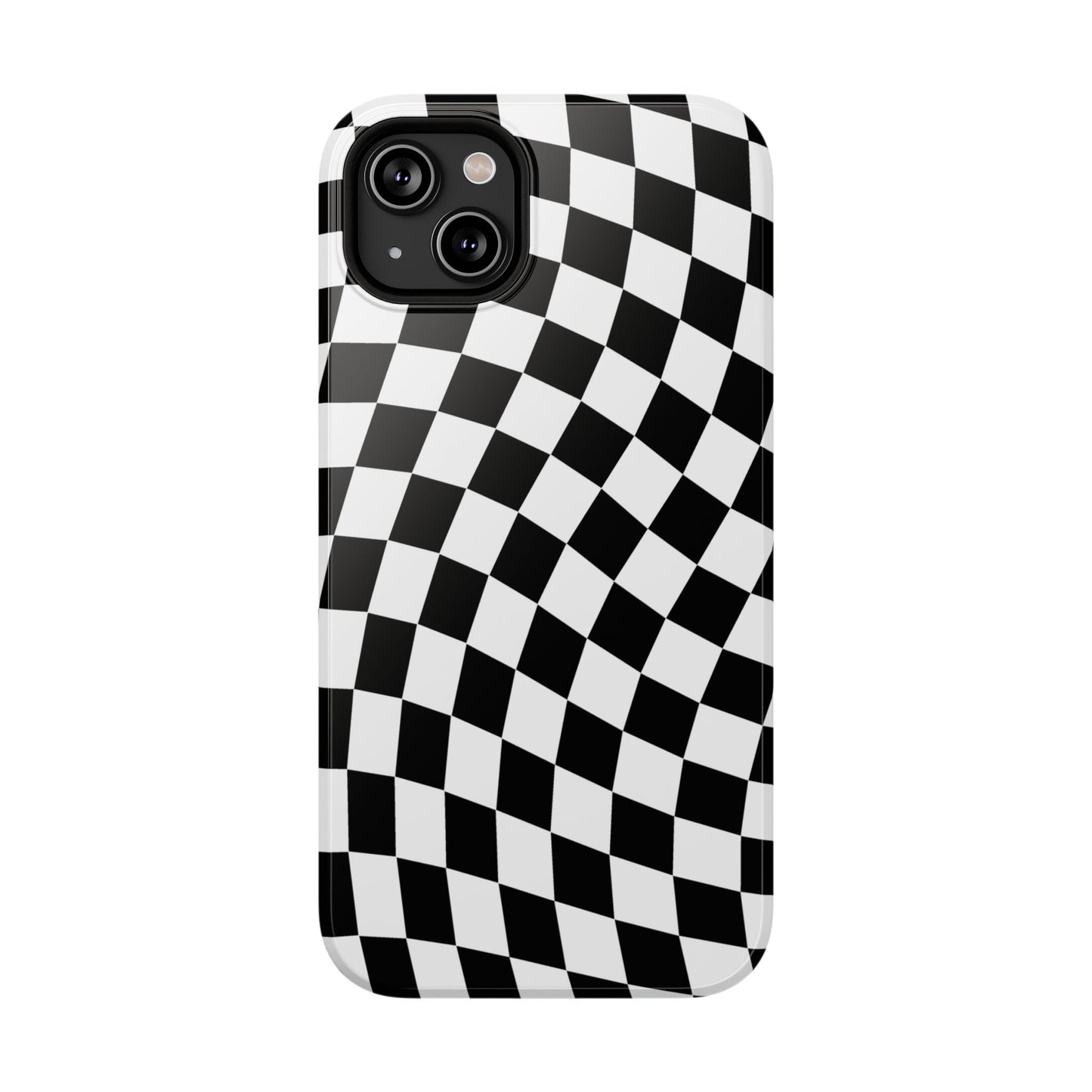 Black Wavy Checkered iPhone Case
