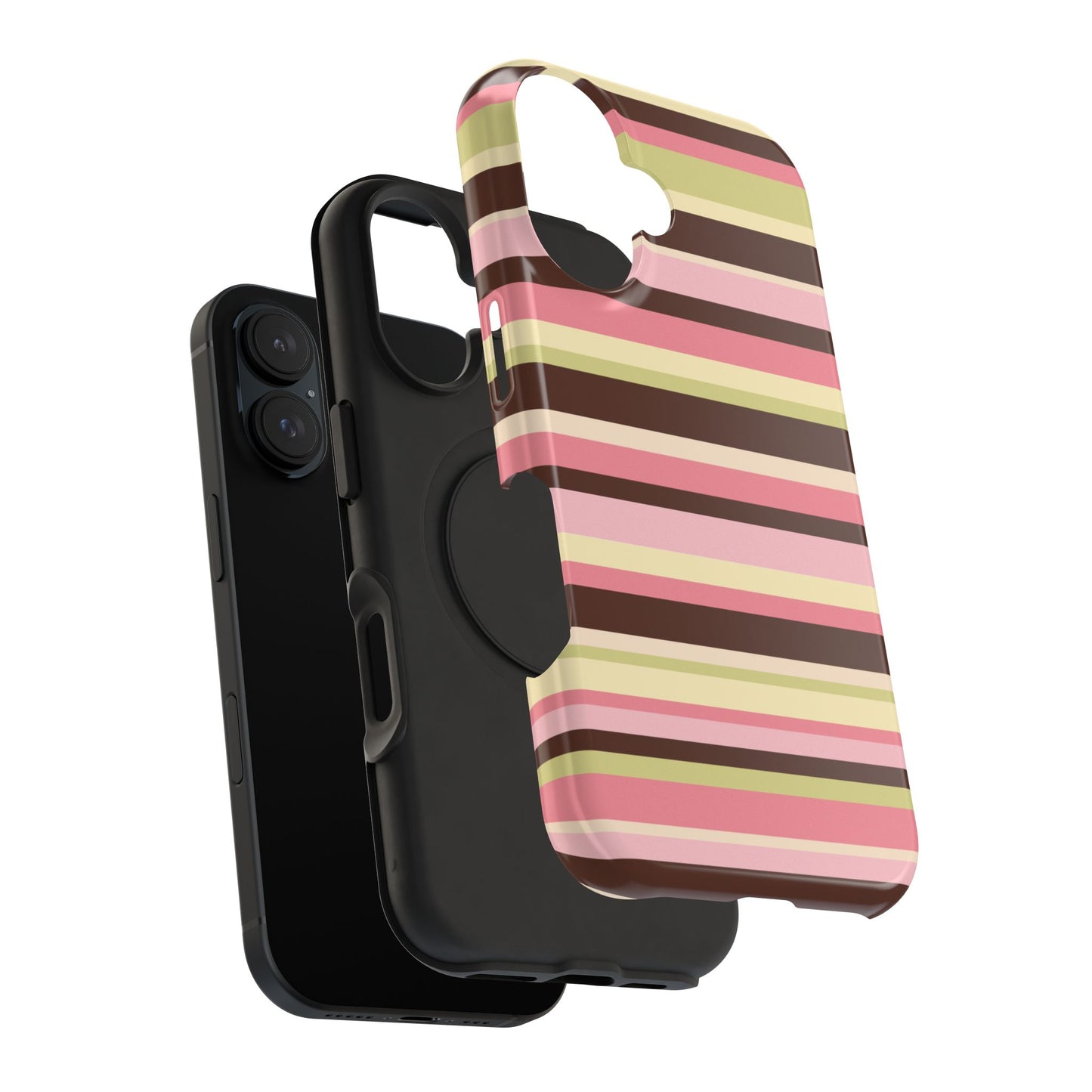 Strawberry Matcha Stripes iPhone Case