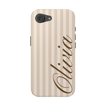 Custom Beige Stripes iPhone Case