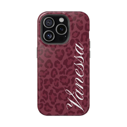 Custom Burgundy Leopard iPhone Case