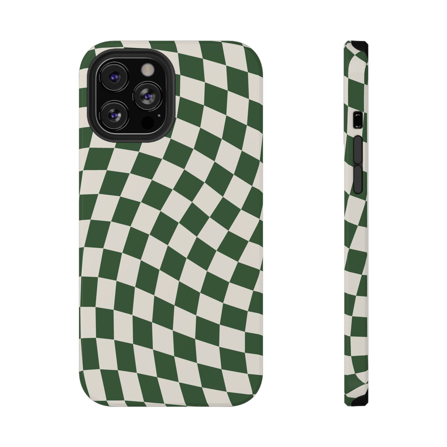 Green Wavy Checkered iPhone Case