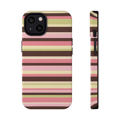 Strawberry Matcha Stripes iPhone Case