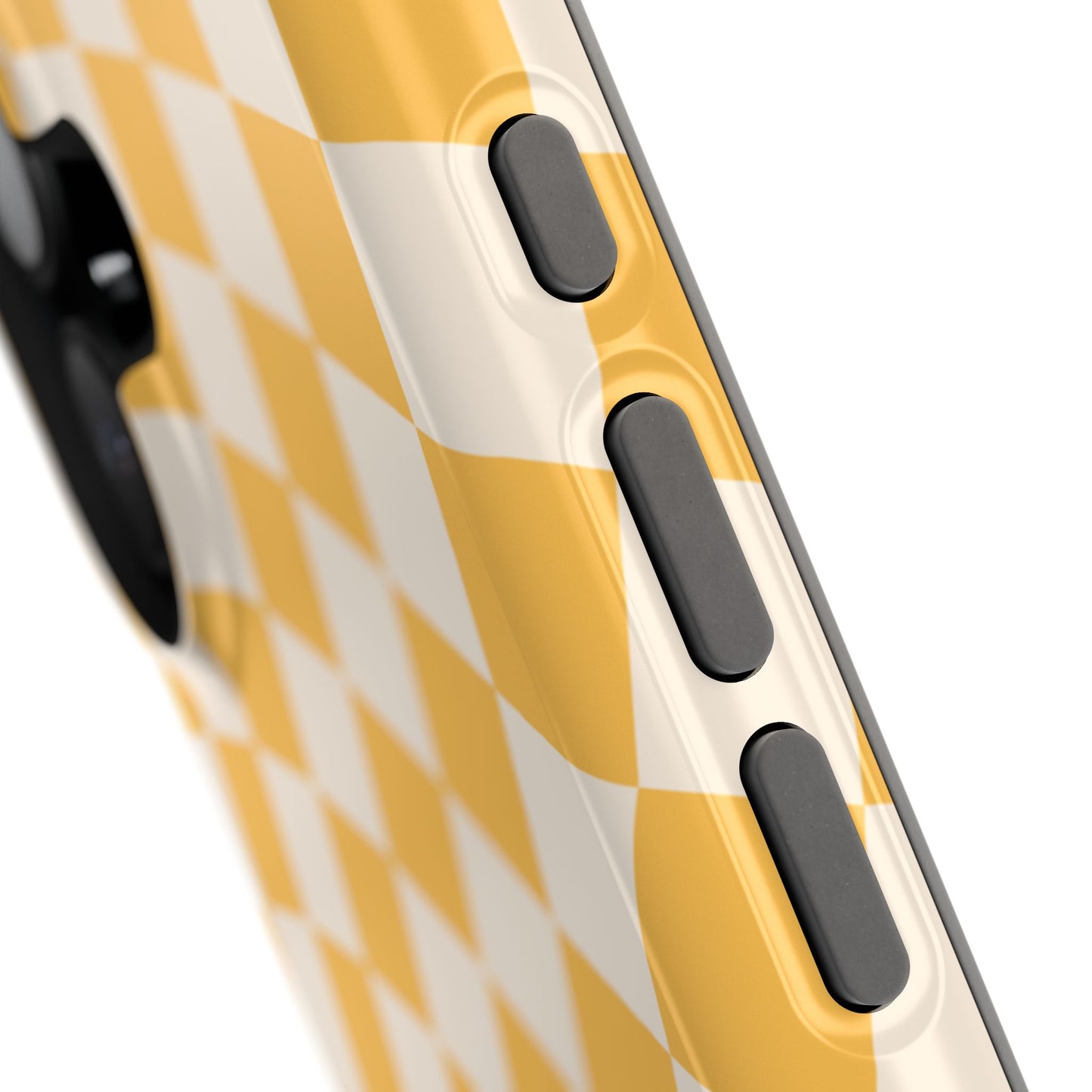 Yellow Wavy Checkered iPhone Case