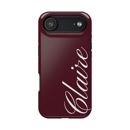 Personalized Burgundy iPhone Case
