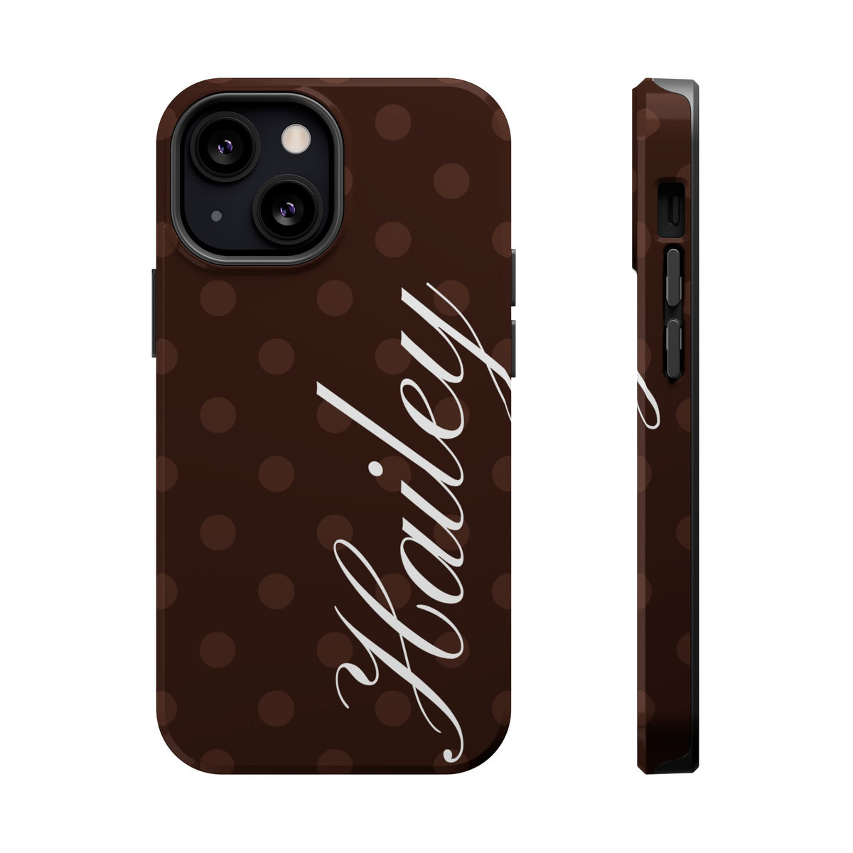 Custom Mocha Polka Dots iPhone Case