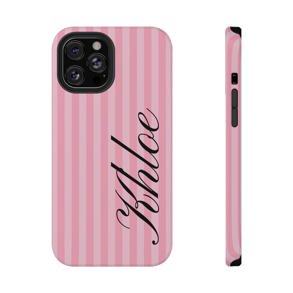 Personalized Bubblegum Stripes iPhone Case
