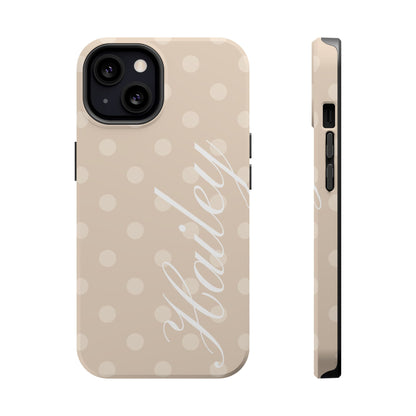 Custom Beige Polka Dots iPhone Case