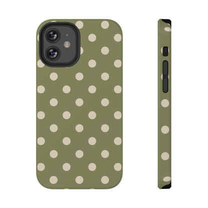 Green Polka Dots iPhone Case