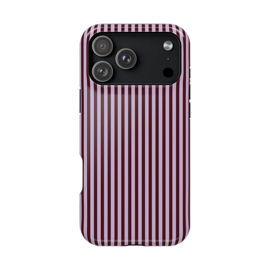 Burgundy & Violet Pinstripes iPhone Case