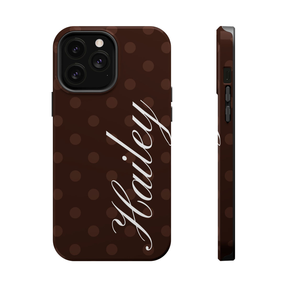Custom Mocha Polka Dots iPhone Case