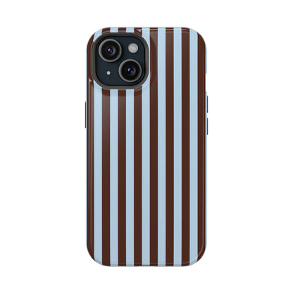 Blue Latte Stripes iPhone Case