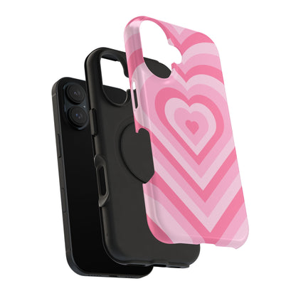 Pink Glowing Hearts iPhone Case