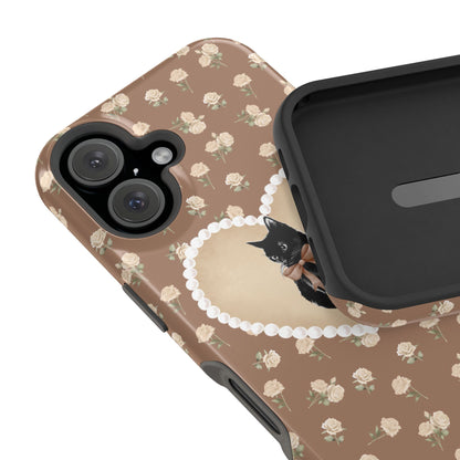Brown Féline Roses iPhone Case
