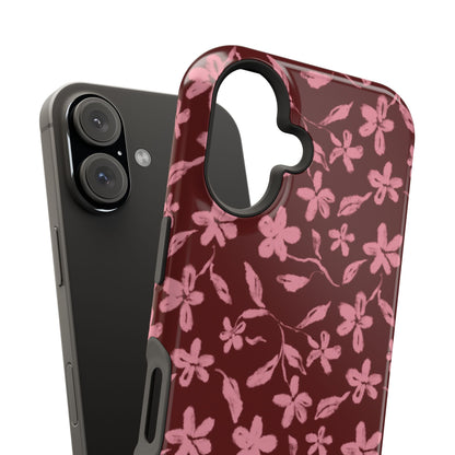 Burgundy Petals iPhone Case