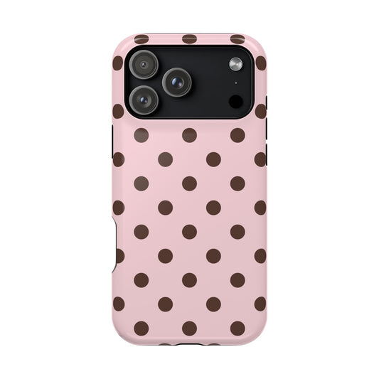 Strawberry Mocha Polka Dots iPhone Case