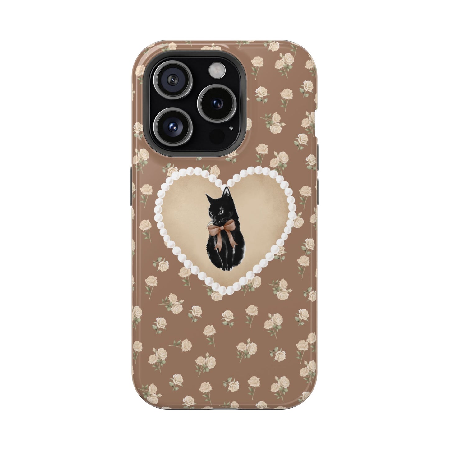Brown Féline Roses iPhone Case