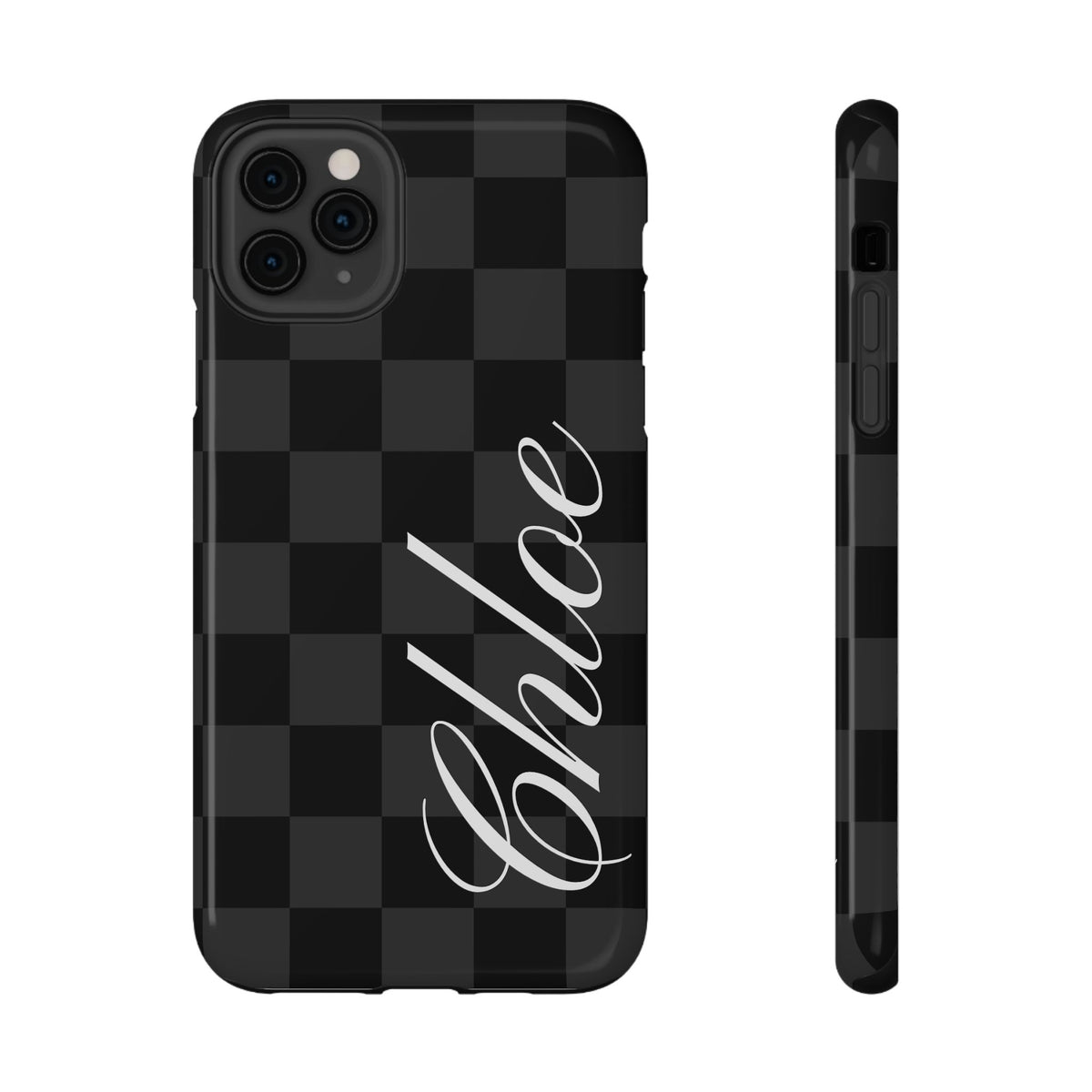 Custom Black Checkered iPhone Case