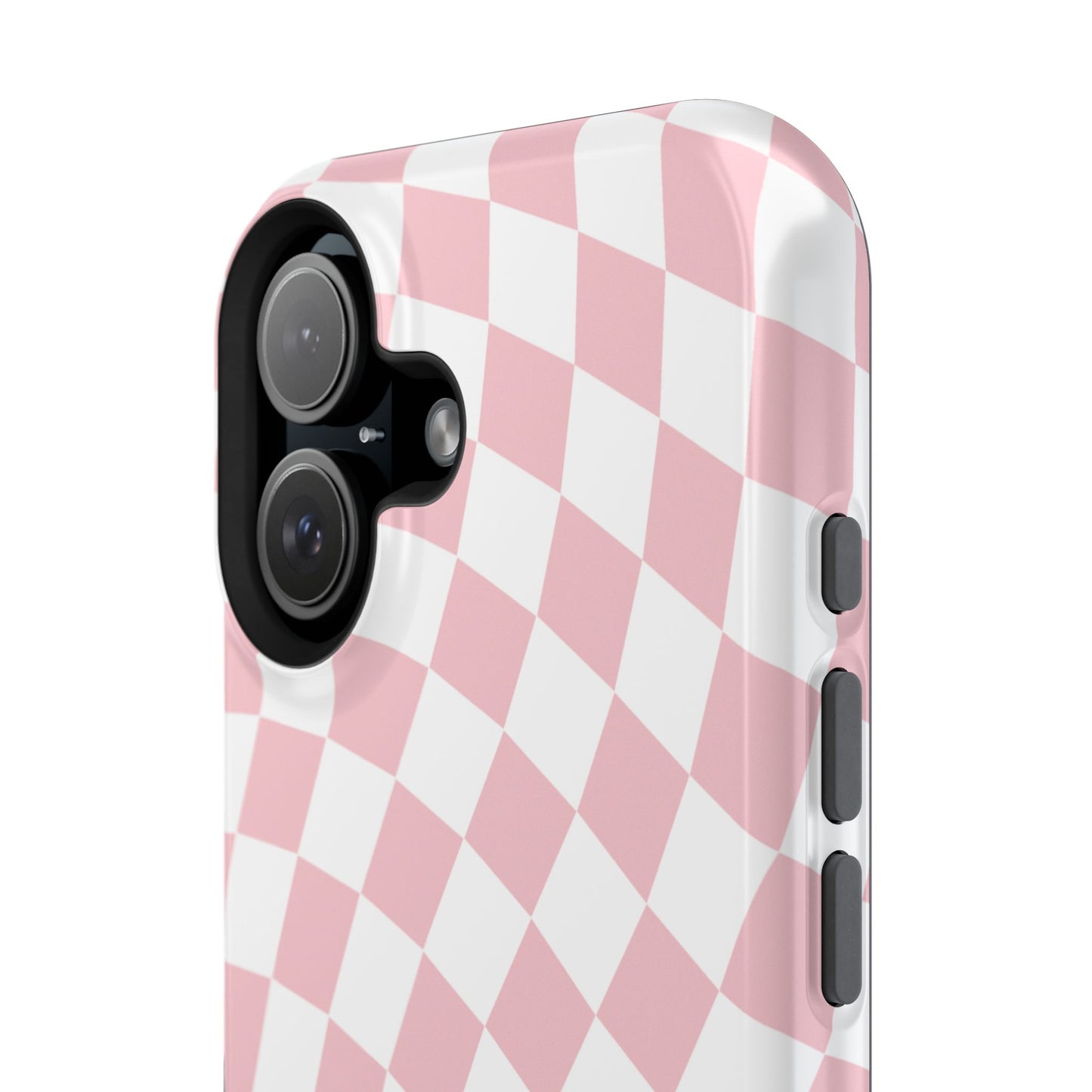 Pink Wavy Checkered iPhone Case
