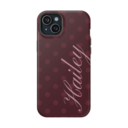 Custom Burgundy Polka Dots iPhone Case
