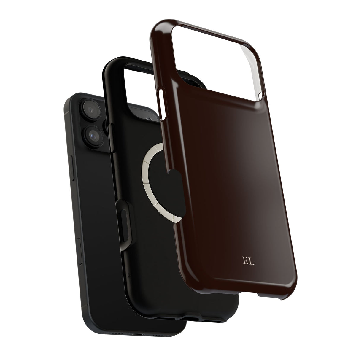 Custom Initials Mocha iPhone Case