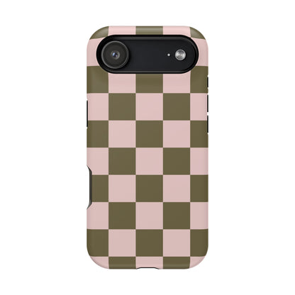 Pink Pistachio Checkered iPhone Case