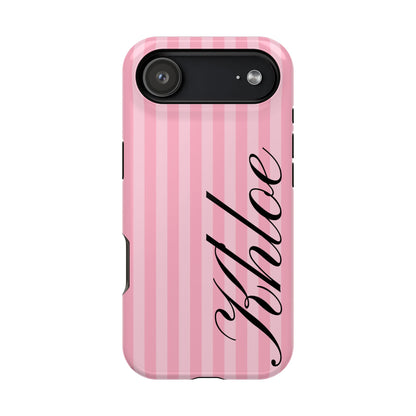 Personalized Bubblegum Stripes iPhone Case