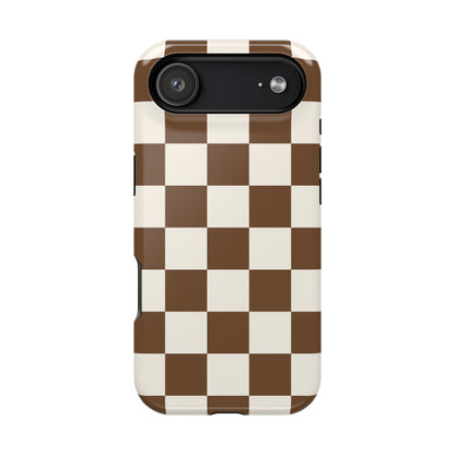Brown Checkered iPhone Case from Stella Cases