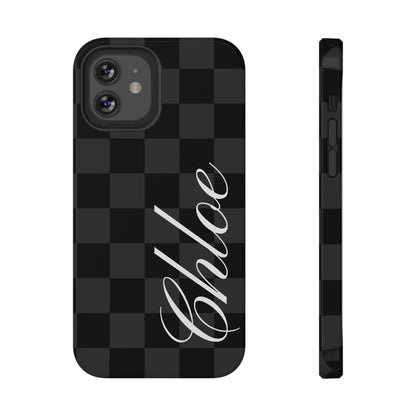 Custom Black Checkered iPhone Case