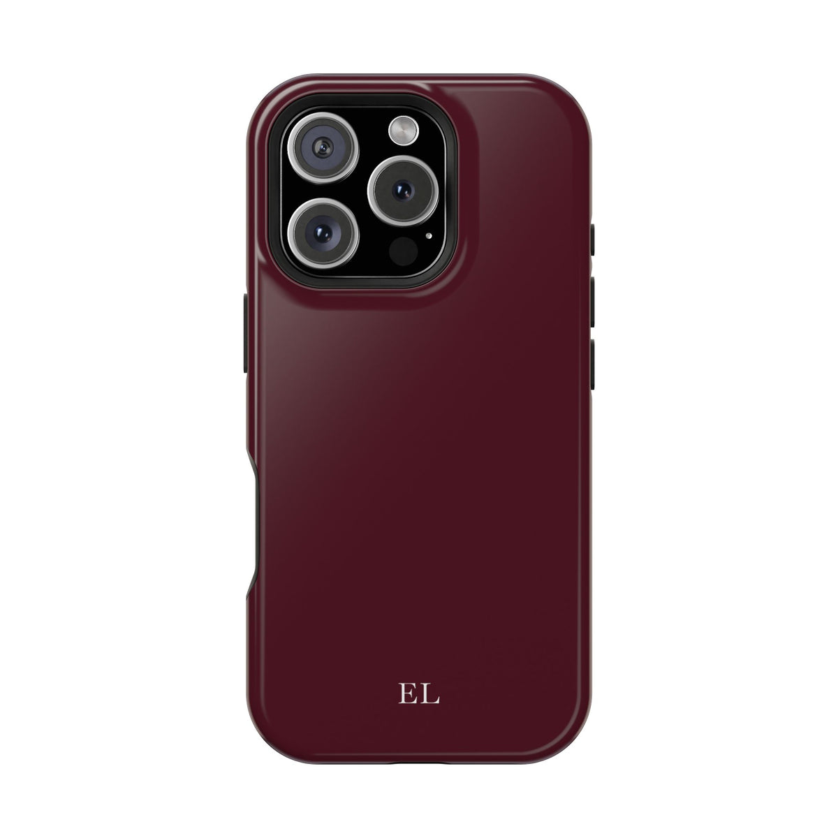 Custom Initials Burgundy iPhone Case