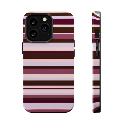 Berry Mocha Stripes iPhone Case