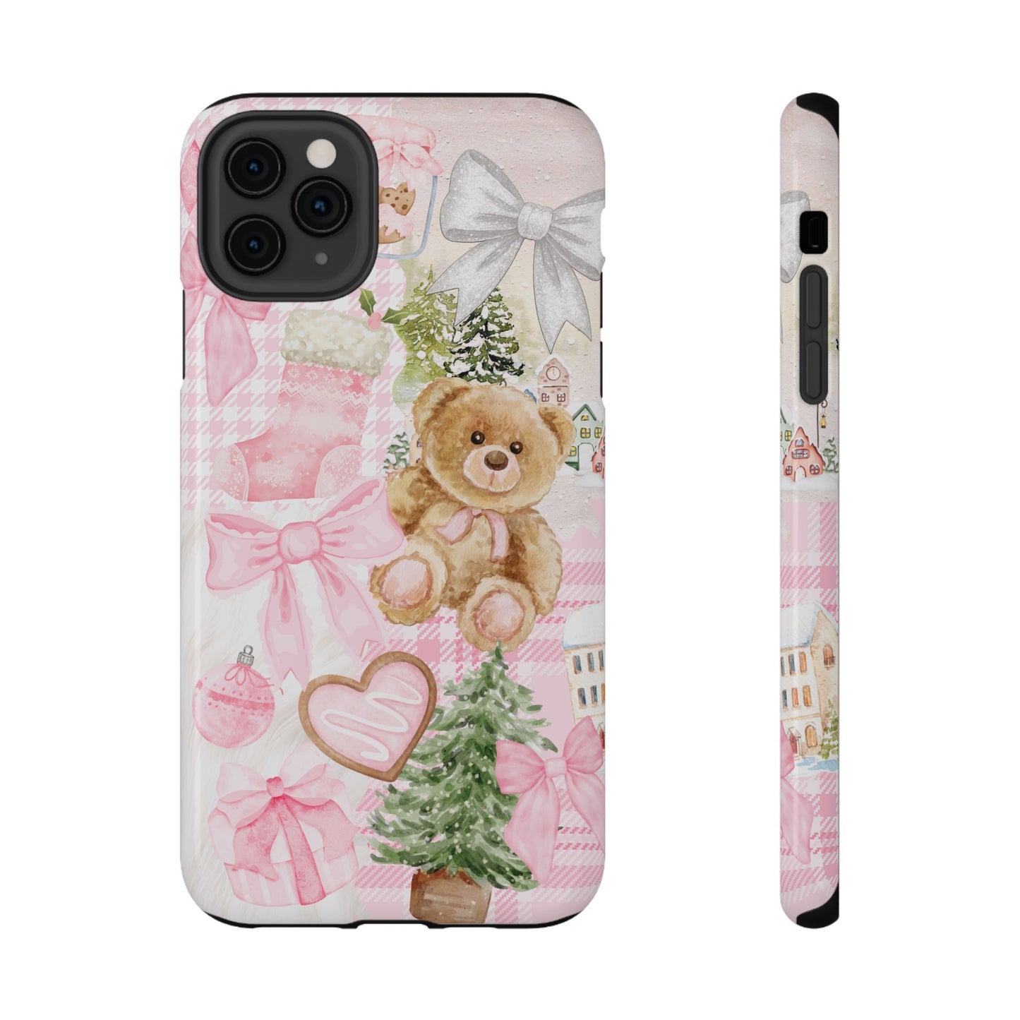 Pink Christmas Collage iPhone Case