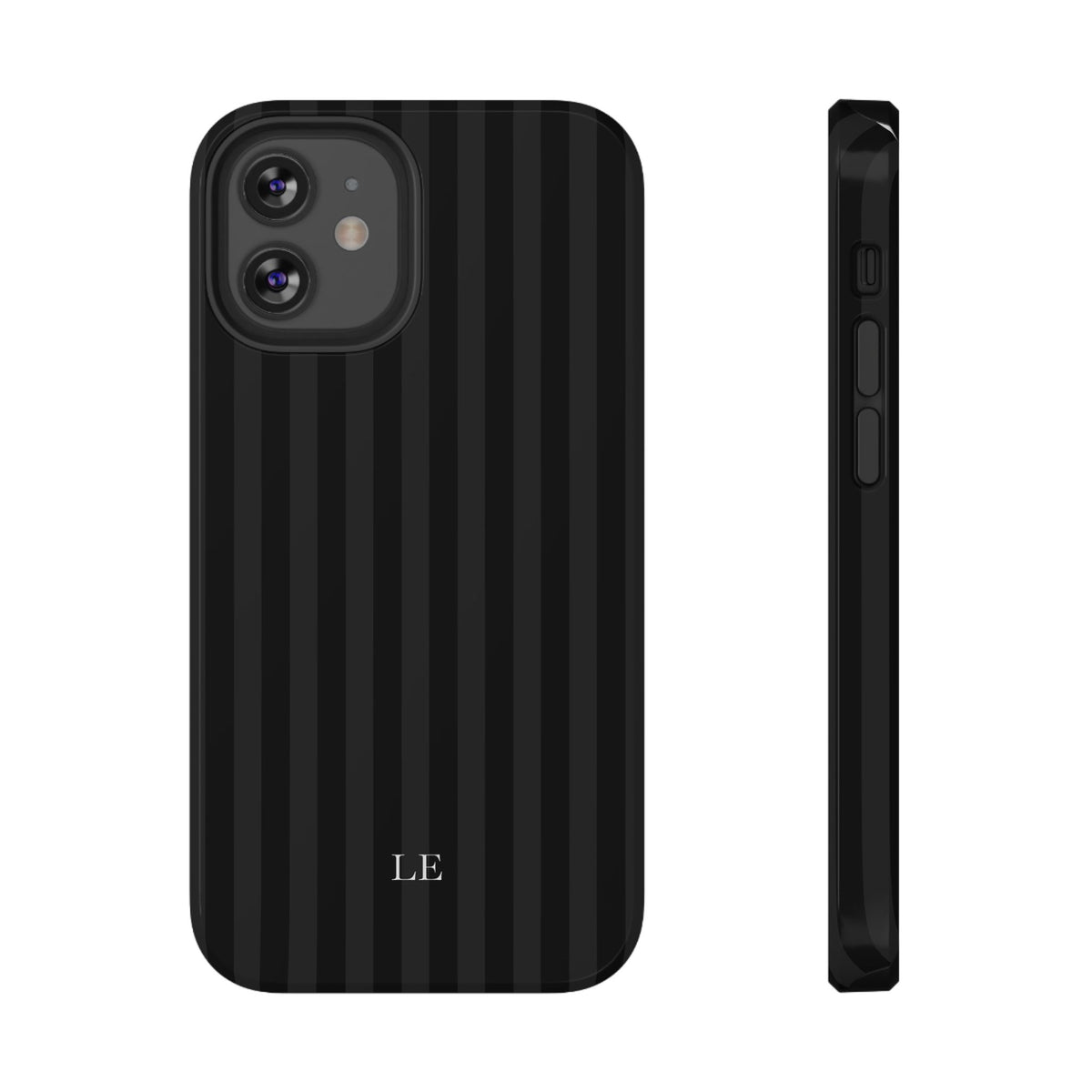 Custom Initials Black Stripes iPhone Case