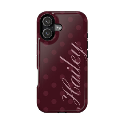 Custom Burgundy Polka Dots iPhone Case