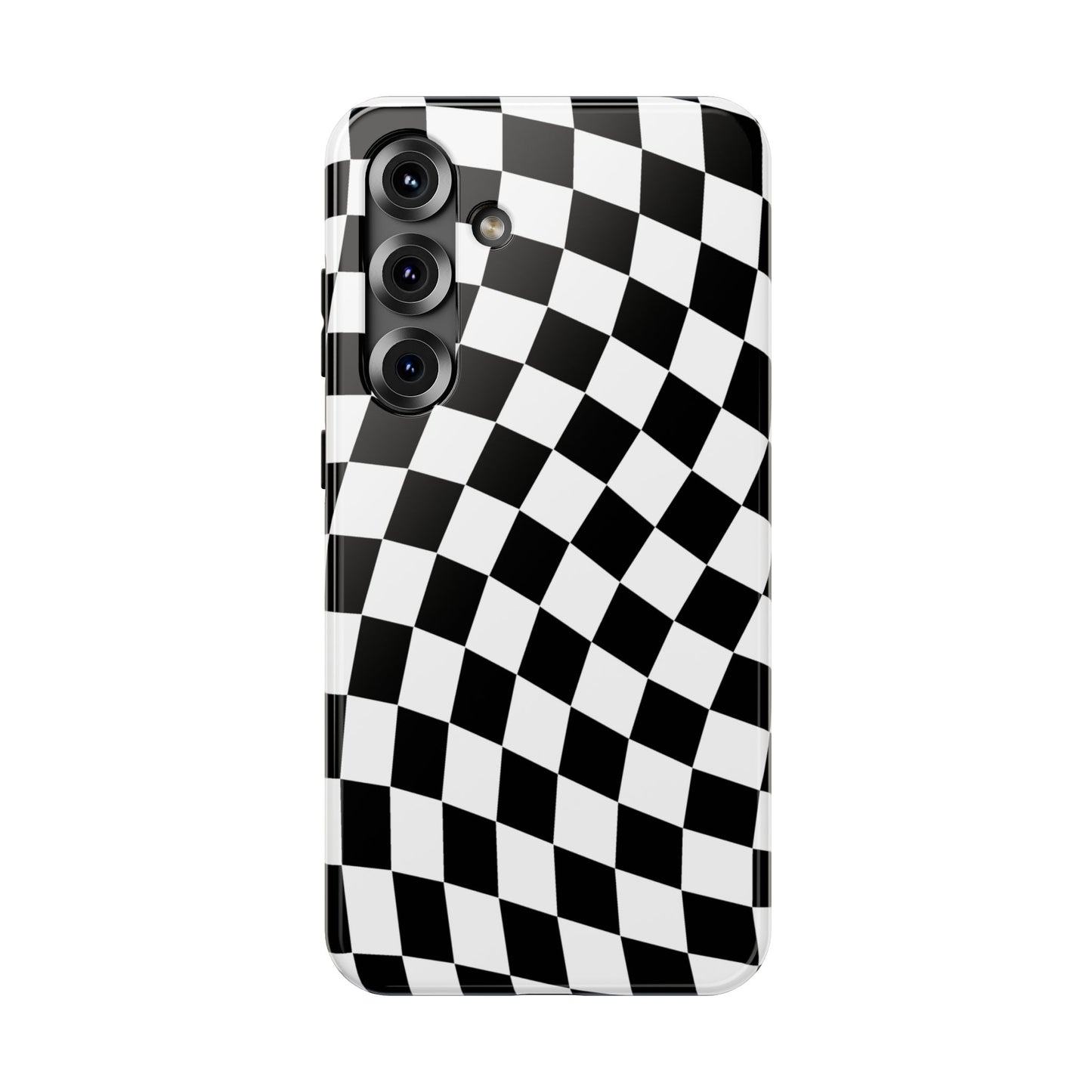 Black Wavy Checkered Samsung Case