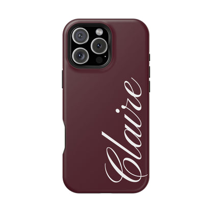 Personalized Burgundy iPhone Case