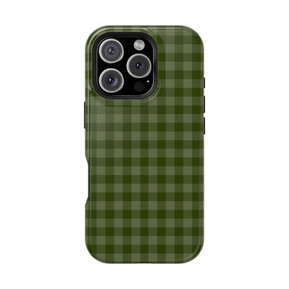 Green Gingham iPhone Case