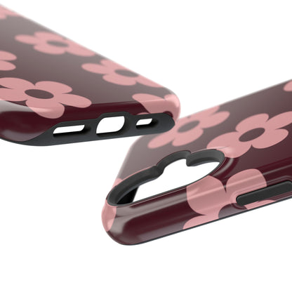 Burgundy & Pink Flowers iPhone Case