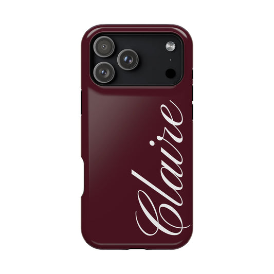 Personalized Burgundy iPhone Case