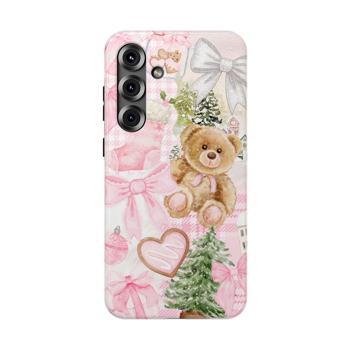 Pink Christmas Collage Samsung Case