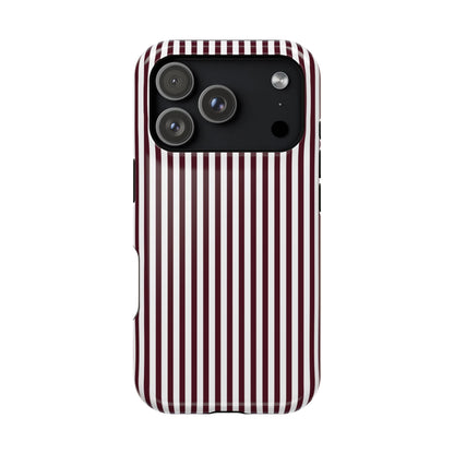 Burgundy Pinstripes iPhone Case