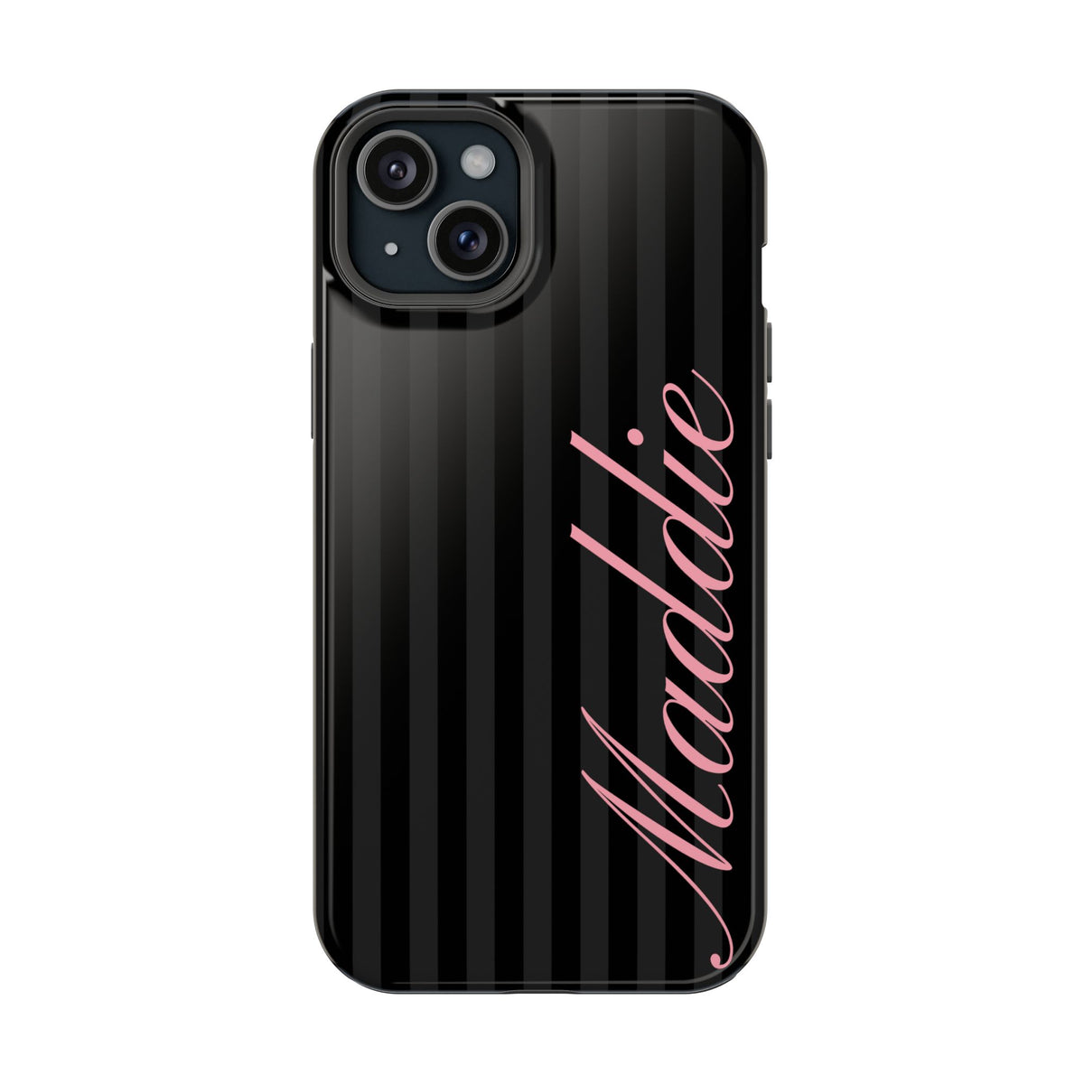 Custom Pink Black Stripes iPhone Case