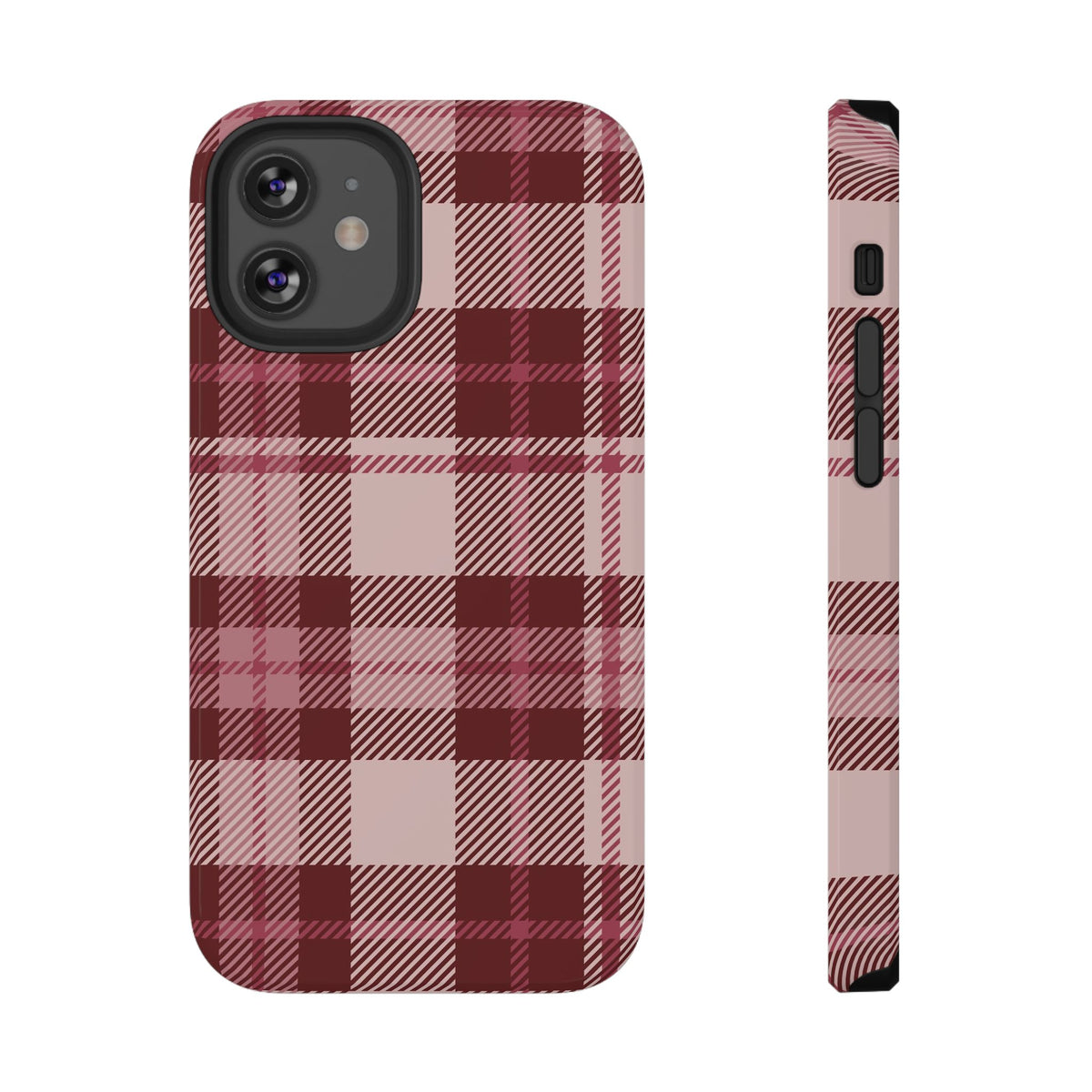 Burgundy Plaid iPhone Case