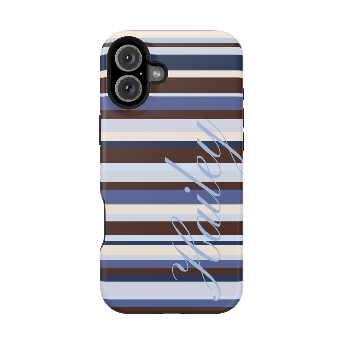 Custom Blueberry Mocha Stripes iPhone Case