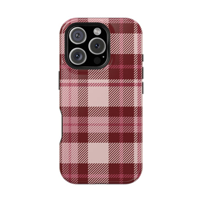 Burgundy Plaid iPhone Case