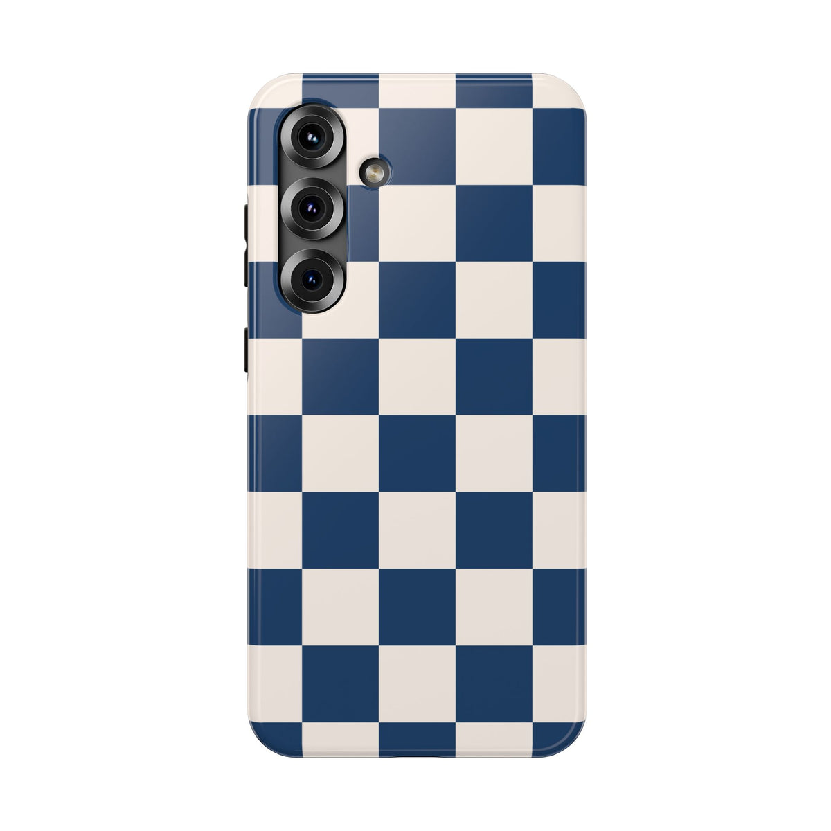 Navy & Beige Checkered Samsung Case