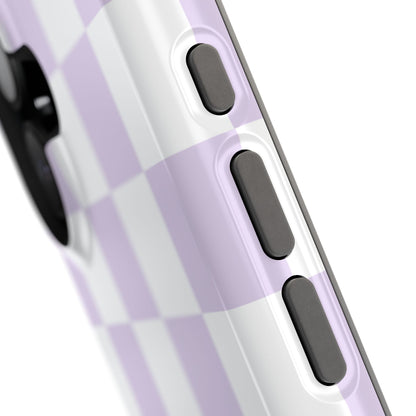 Pastel Purple Checkered iPhone Case