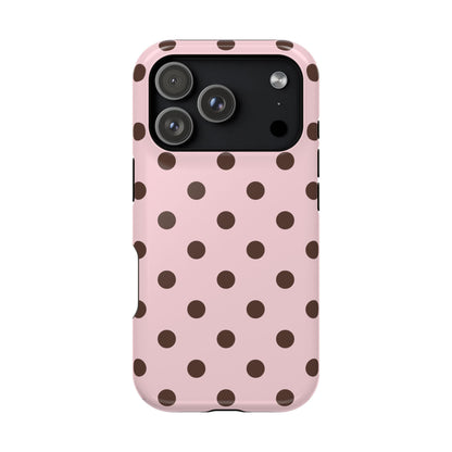 Strawberry Mocha Polka Dots iPhone Case