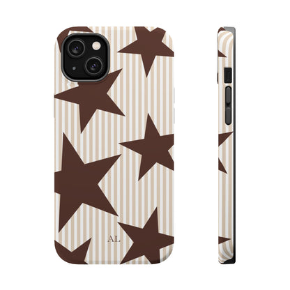 Custom Initials Mocha Star iPhone Case